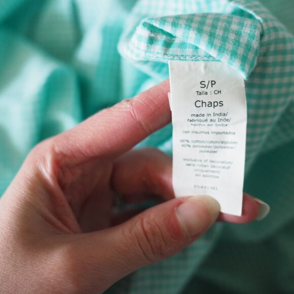 Chaps Mint Green Casual Button Down Long Sleeve Shirt Size Small w/front pocket - Picture 6 of 7